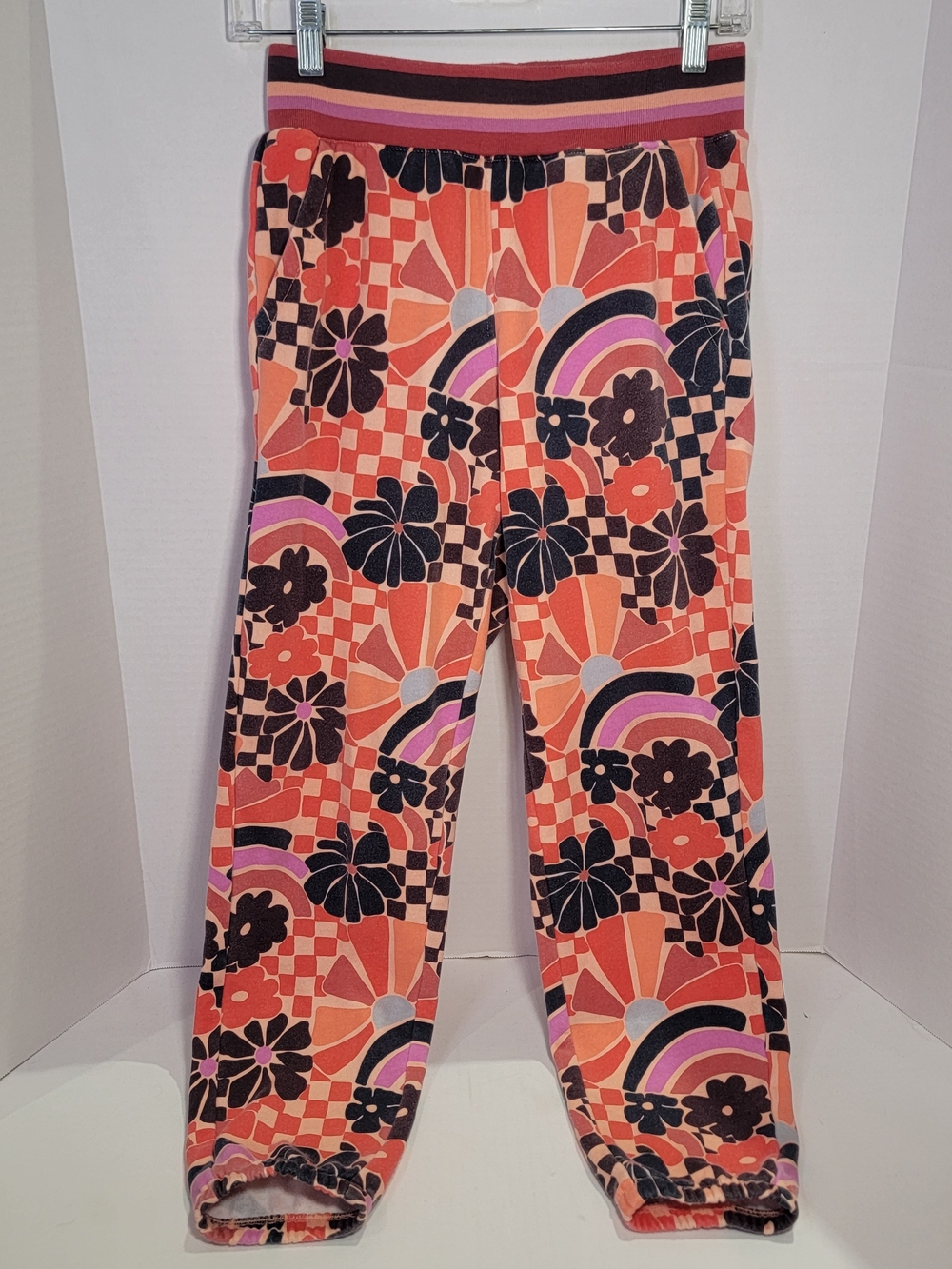 Marine Layer Peach Floral Rainbow Jogger Pants